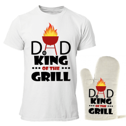 DAD King Of The Grill T-Shirt + BBQ Handschoen