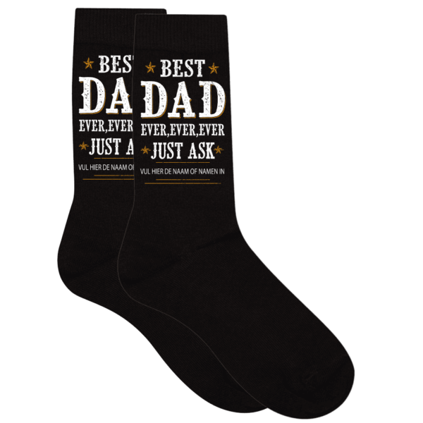 Best DAD Ever Ever Ever Sokken (Gepersonaliseerd)