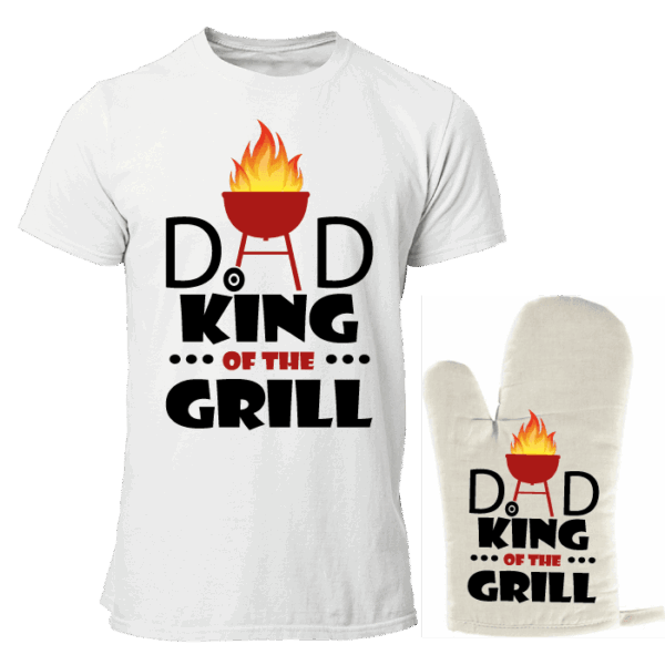 DAD King Of The Grill T-Shirt + BBQ Handschoen